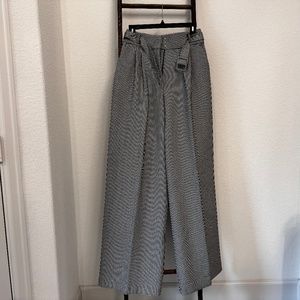 Tommy Hilfiger Zendaya Wide Leg Women's Trousers Pants 6 Houndstooth Black White